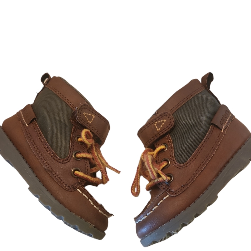 Carter’s boy’s boots Velcro Lace up Brown